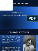 Claro M. Recto: Filipino First - Champion of Filipino Nationalism