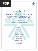 Taller N.º 11 Aplicación Sistema de Gestión Ambiental.