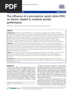 The Influence of A Pre-Exercise Sports Drink (PRX) On Factors Related To Maximal Aerobic Performance