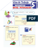 Leyes de Exponentes Potenciacion para Quinto Grado de Primaria FICHA de TRABAJO 02-02-2021