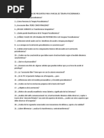 Balotario de Preguntas para I Parcial de Terapia Psicodinamica