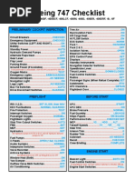 Boeing 747 Checklist: Preliminary Cockpit Inspection