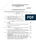 Ned University of Engineering & Technology: Advance Mathematical Techniques - MT-441