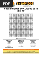 Sopa de Letras de Cuidado de La Piel 10