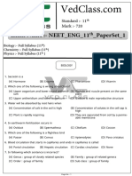 Exam Name:-Neet - Eng - 11 - Paperset - 1: Standard: - 11 Mark: - 720