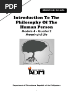 Introduction To The Philosophy of The Human Person: Module 4 - Quarter 2 Meaningful Life