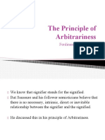 The Principle of Arbitrariness (Sssure)