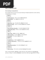 Idioma I (Inglés) Unit 2. Prepositions: The Meanings of Prepositions