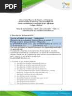 Estadistica Descriptiva - Unidad 1 - Fase 2 - Identificacion de Variables Estadisticas