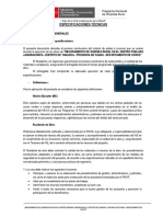 Especificaciones Tecnicas Del Proyecto Mejoramiento de Vivienda Rural de Material Adobe y Acabados