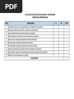 Lista de Cotejo de Evaluacion - Exposicion Sesion de Aprendizaje