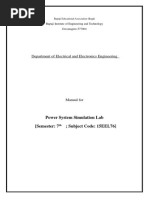 Department of Electrical and Electronics Engineering: Power System Simulation Lab (Semester: 7 Subject Code: 15EEL76)