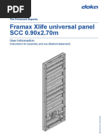 Framax Xlife Universal Panel SCC 0.90x2.70m: User Information