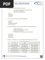 IB Style Test - Topic 2: Molecular Biology: Multiple Choice Questions