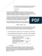 Costo de Operación y Herramientas Manuales