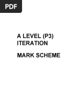 Iteration Mark Scheme