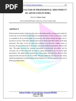 A Critical Analysis of Professional Misconduct by Advocates in India