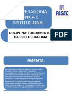 Fundamentos Da Psicopedagogia Conteúdo Dos Slides