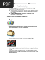 Energy Transformation Practice