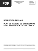 Plan de Manejo de Emergencias en El Transporte de Explosivos