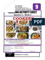 Learning Activity Sheet: Cookery