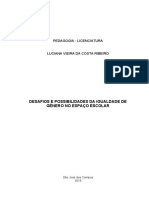 Desafios e Possibilidades Da Igualdade de Gênero No Espaço Escolar