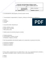 Prueba Diagnostica 7 Lengua Castellana