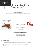 Nutrição e Adubação Da Mandioca