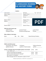 Speech-Language-Hearing Case History Form: Identifying and Family Information