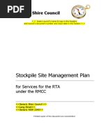 Stockpile Site Management Plan: Generic Shire Council