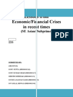 Lessons From Economic/Financial Crises in Recent Times: (SE Asian/ Subprime)