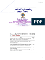 Quality Engineering Quality Engineering ( (ME17307 ME17307) ) : Dr. S. B. Mishra