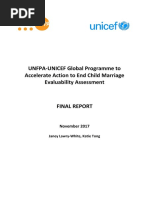 UNFPA-UNICEF Global Programme To Accelerate Action To End Child Marriage Evaluability Assessment