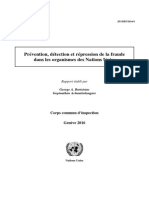 Prévention, Détection Et Répression de La Fraude Dans Les Organismes Des Nations Unies