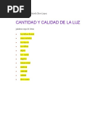 Cantidad y Calidad de La Luz