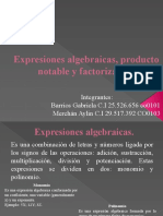 Expresiones Algebraicas, Producto Notable y Factorización