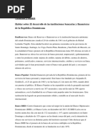 Desarrollo de Las Instituciones Bancarias y Financieras de La República Dominicana