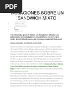 Variaciones Sobre Un Sandwich Mixto