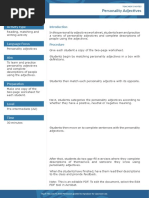 Personality Adjectives Worksheet