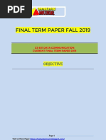 CS601 FALL 2019 Final Term PAPER by INSTRUCTOR MUNIR