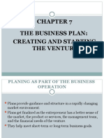 The Business Plan: Creating and Starting The Venture