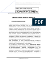 Especificaciones Tecnicas Mejoramiento de Trocha Carrozable Pazos