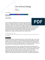 Freeze Drying Literature Freview