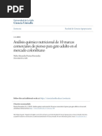 Análisis Químico Nutricional de 10 Marcas Comerciales de Pienso para Gato Adulto en El Mercado Colombiano