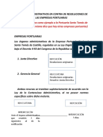 Recursos Administrativos en Contra de Resoluciones de Las Empresas Portuarias