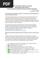 EE331 Introduction To Machine Learning Spring 2019 Project Proposal Predicting Alcohol Consumption Based On Student Information