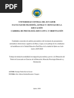 Cualidades Esenciales de Análisis Psicométrico Del Inventario de Pensamientos Automaticos-Distorsiones Cognitivas de Ruiz y Lujan.