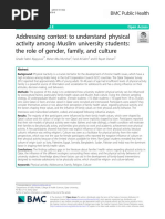 Addressing Context To Understand Physical Activity Among Muslim University Students: The Role of Gender, Family, and Culture