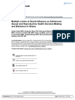 Multiple Levels of Social Influence On Adolescent Sexual and Reproductive Health Decision-Making and Behaviors in Ghana