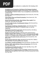 A Selected List of Books Authored or Co-Authored by Otto Kernberg, M.D